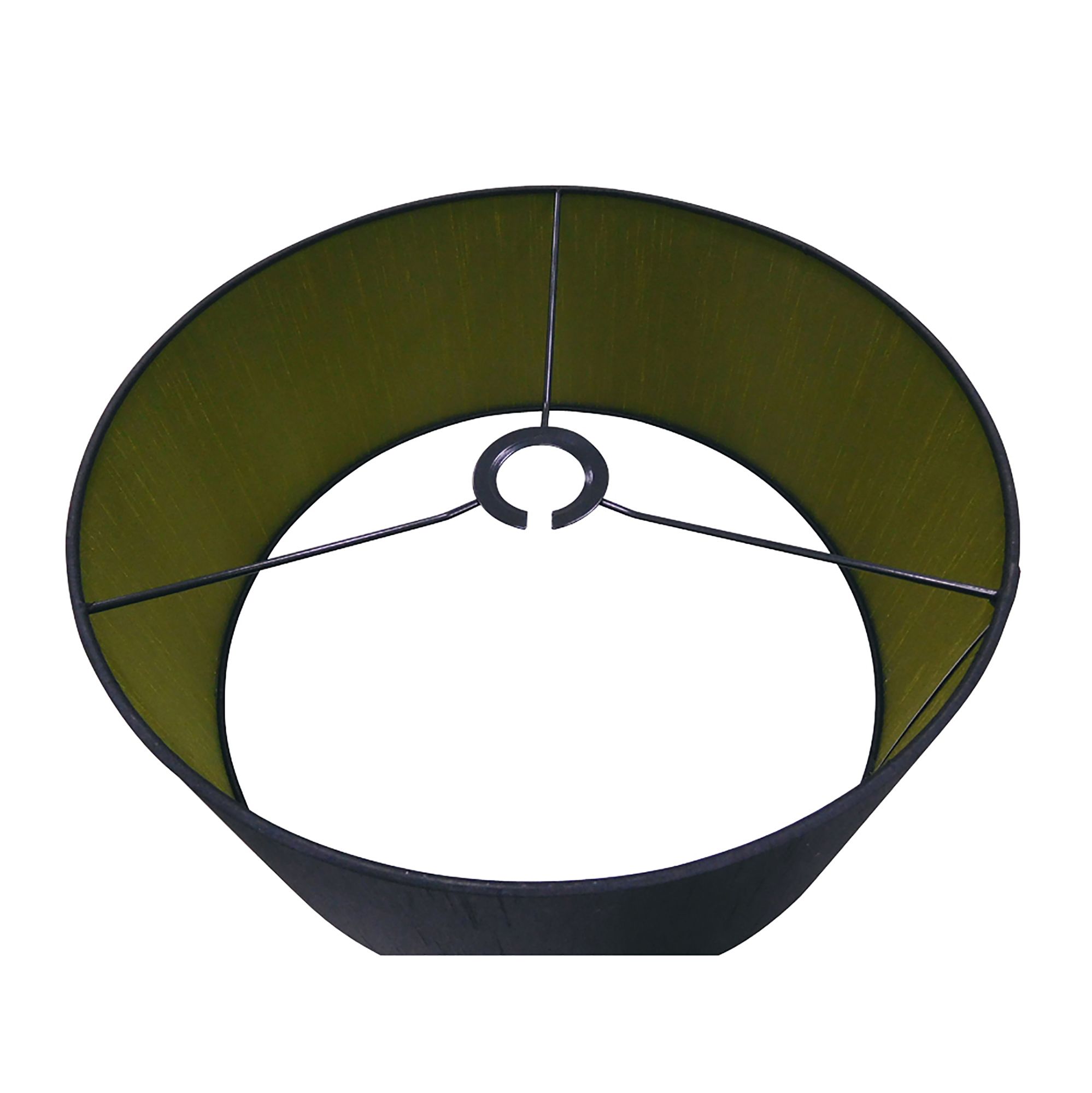 Baymont 40cm Semi Flush 1 Light Antique Brass, Midnight Black/Green Olive DK0171  Deco Baymont